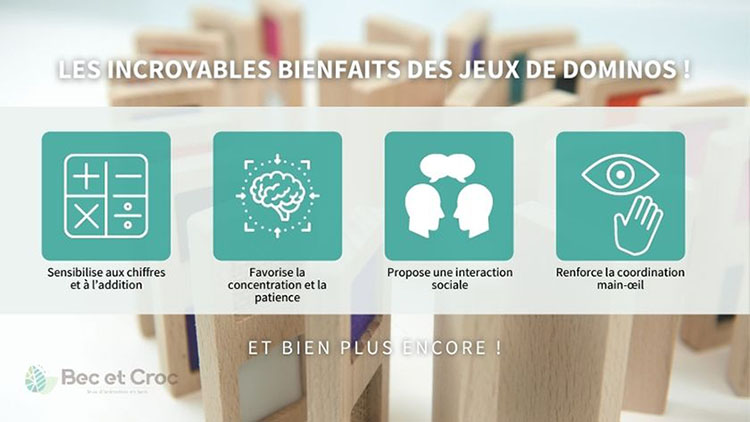 Dominos bienfaits santé concentration coordination œil main divertissement